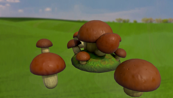 Stylized mushrooms  mycelium  game ready