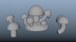 Stylized mushrooms  mycelium  game ready