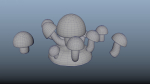 Stylized mushrooms  mycelium  game ready