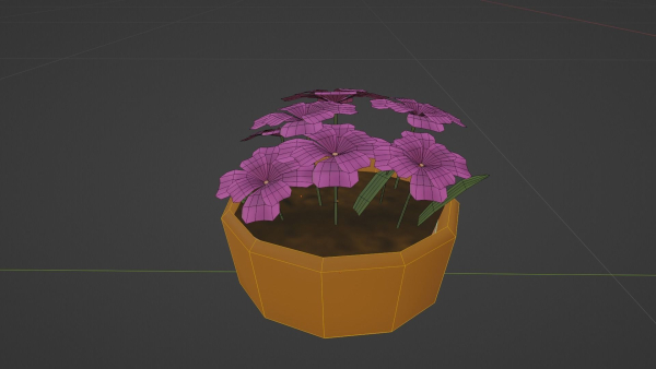 Stylized Plant and Flowers - Low Poly 3D Model