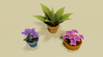 Stylized Plant and Flowers - Low Poly 3D Model