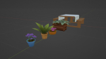 Stylized Plant and Flowers - Low Poly 3D Model