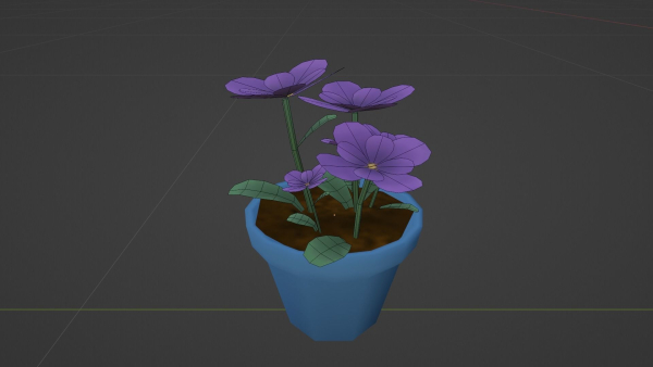 Stylized Plant and Flowers - Low Poly 3D Model