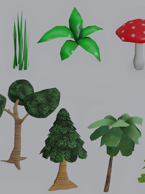 Stylized Plants Pack pbr