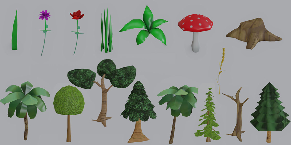 Stylized Plants Pack pbr