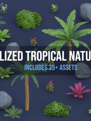 Stylized Tropical Nature and Foliage Kit