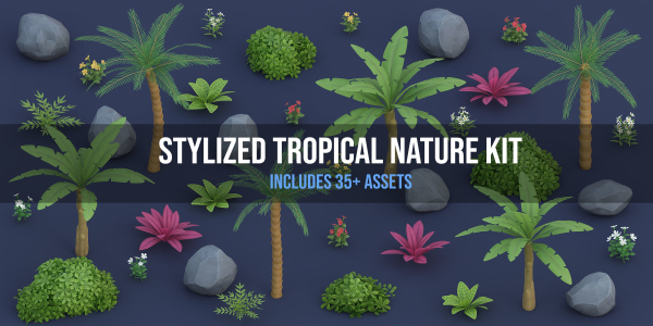 Stylized Tropical Nature and Foliage Kit