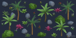 Stylized Tropical Nature and Foliage Kit