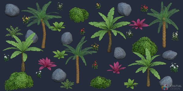 Stylized Tropical Nature and Foliage Kit