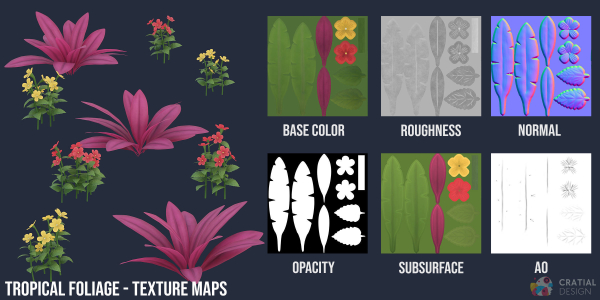 Stylized Tropical Nature and Foliage Kit