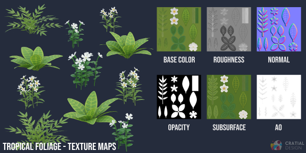 Stylized Tropical Nature and Foliage Kit