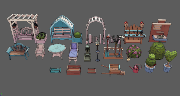Stylized Vintage Garden Set