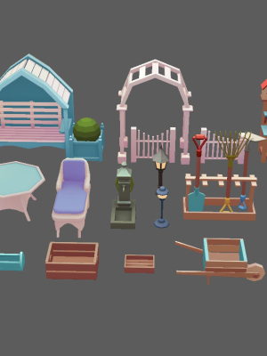 Stylized Vintage Garden Set