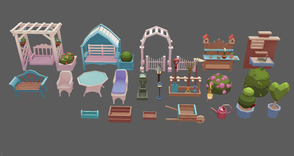 Stylized Vintage Garden Set