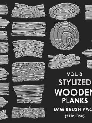 stylized-wooden-plank-mega-pack-4-in-one-73-brushes-3d-model