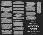 STYLIZED WOODEN PLANK MEGA PACK 4 IN ONE  73 BRUSHES