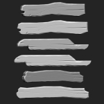 STYLIZED WOODEN PLANK MEGA PACK 4 IN ONE  73 BRUSHES