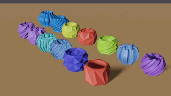 3D Printed Succulents Planters - 13 pieces