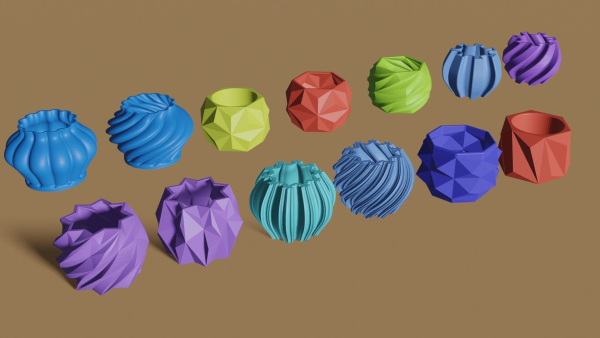 3D Printed Succulents Planters - 13 pieces