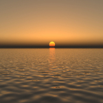 Sunset over ocean