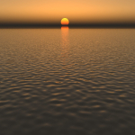 Sunset over ocean
