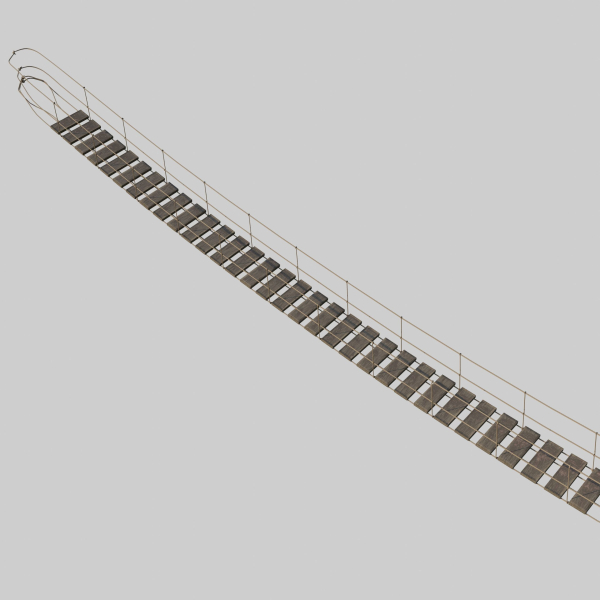 Suspension rope bridge animated