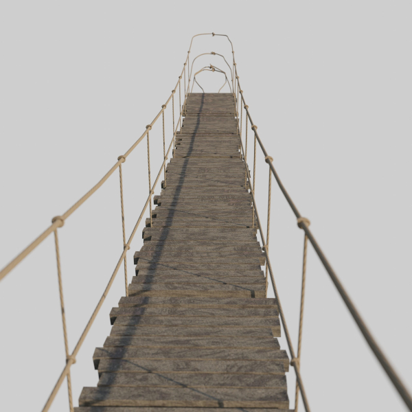 Suspension rope bridge animated