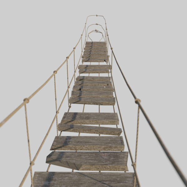 Suspension rope bridge animated