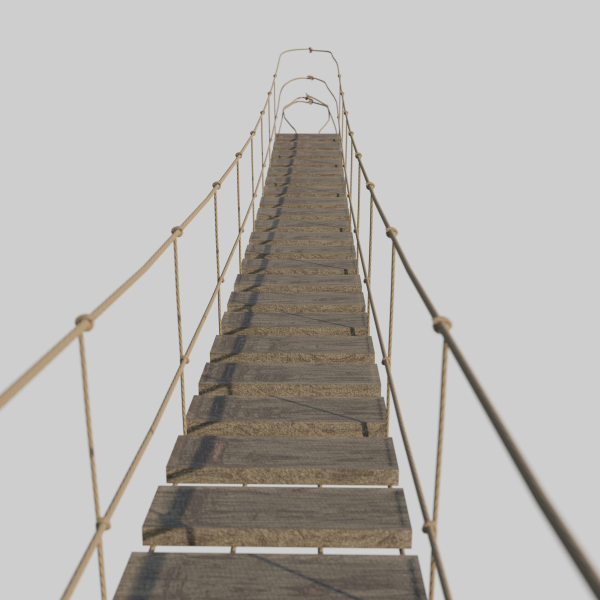 Suspension rope bridge animated