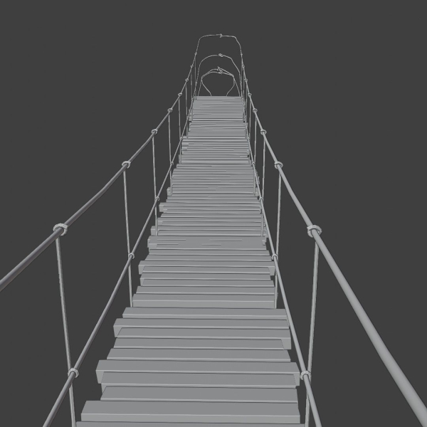 Suspension rope bridge animated