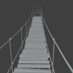 Suspension rope bridge animated