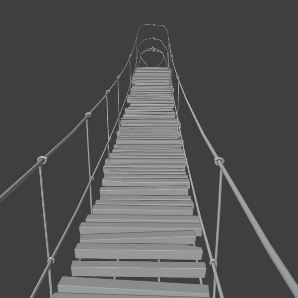 Suspension rope bridge animated