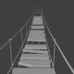 Suspension rope bridge animated