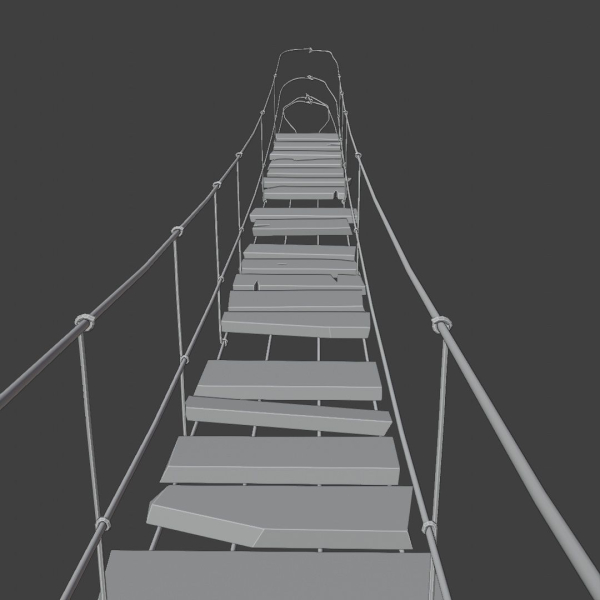 Suspension rope bridge animated