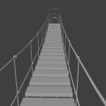 Suspension rope bridge animated