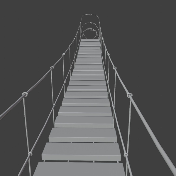 Suspension rope bridge animated