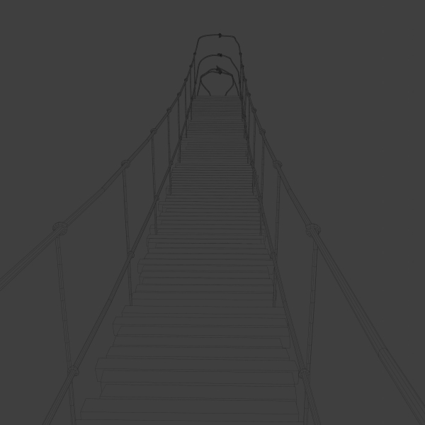 Suspension rope bridge animated