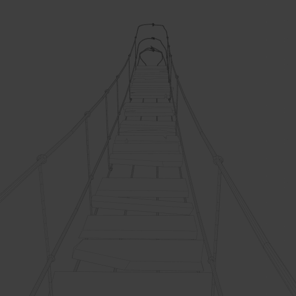 Suspension rope bridge animated