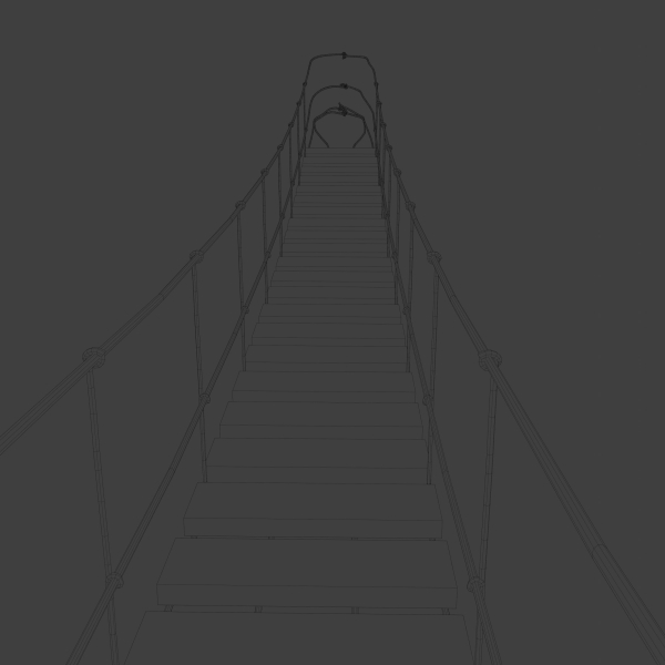 Suspension rope bridge animated