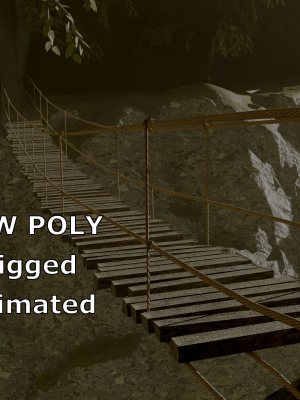 Suspension rope bridge animated