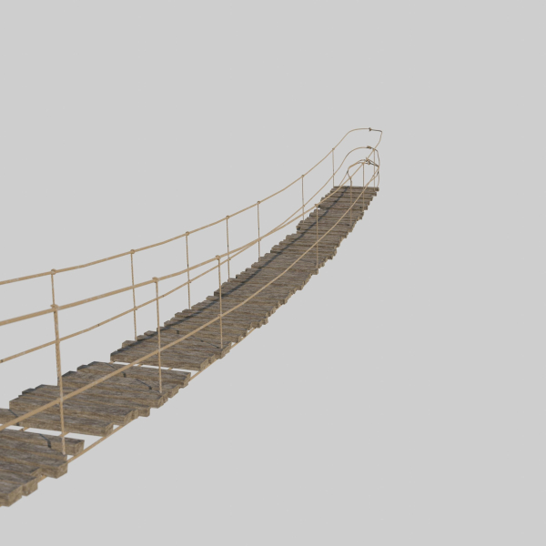 Suspension rope bridge animated