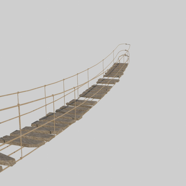 Suspension rope bridge animated