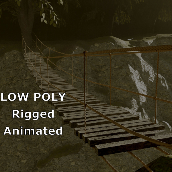 Suspension rope bridge animated