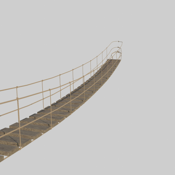 Suspension rope bridge animated