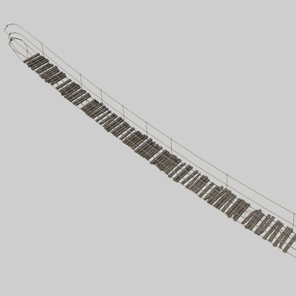 Suspension rope bridge animated