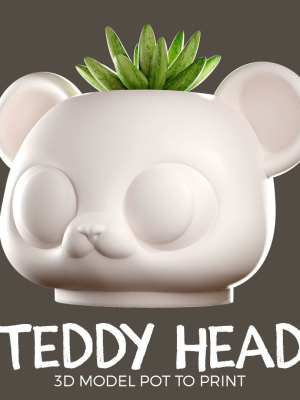 TEDDY HEAD PLANT POT for 3D Printing - Planter