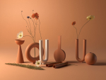 Terracotta Vases with Flowers