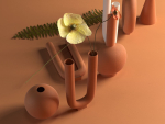 Terracotta Vases with Flowers