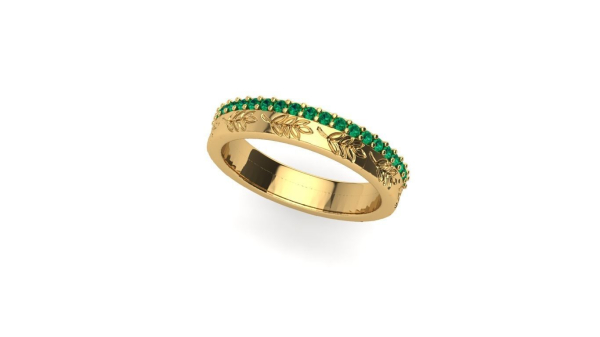 texture leaf ring