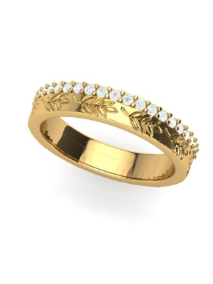 texture leaf ring